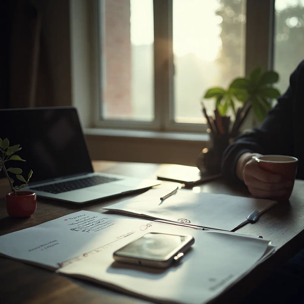 Operator reviewing a checklist on a tablet at a clean desk